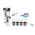 HUB USB 2.0 C/ 4 PORTAS E CHAVE LIGA / DESLIGA DEX - 1264 Branco